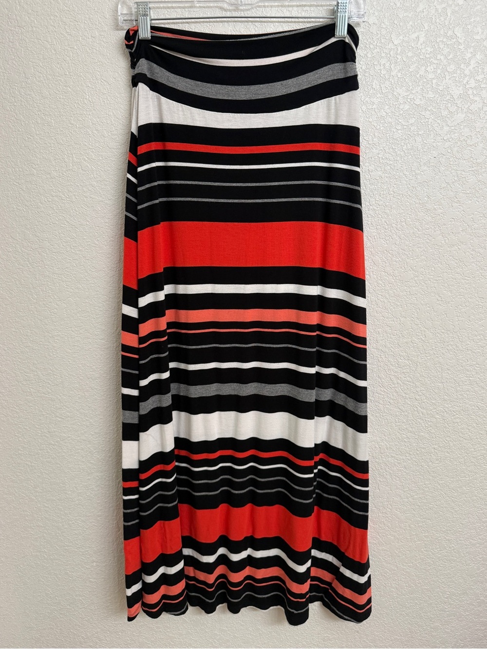 Merona Black White & Coral Striped Maxi Skirt - Picture 2 of 4